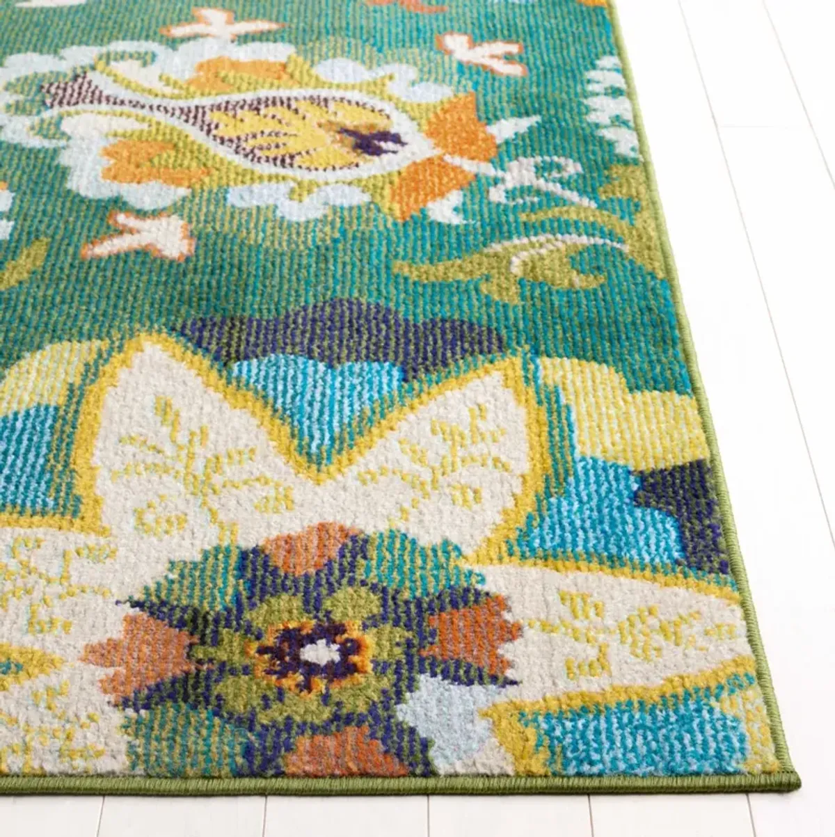 MONACO 229 GREEN  2'-2' x 8' Runner Rug