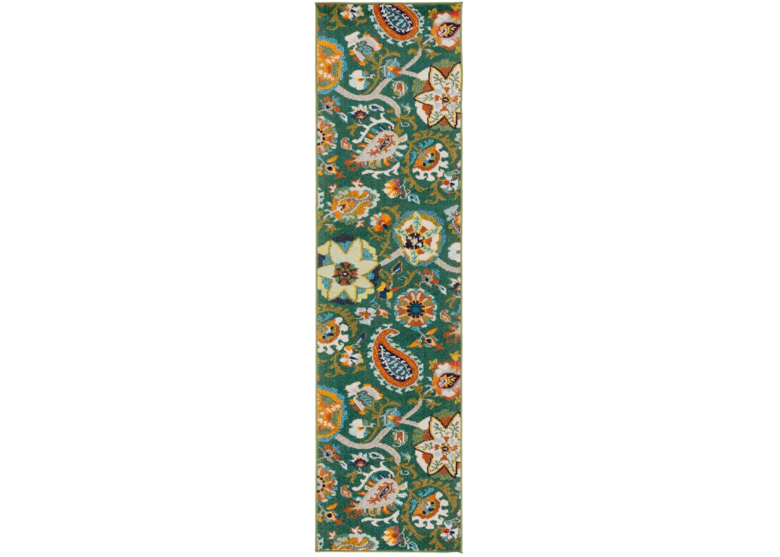 MONACO 229 GREEN  2'-2' x 8' Runner Rug