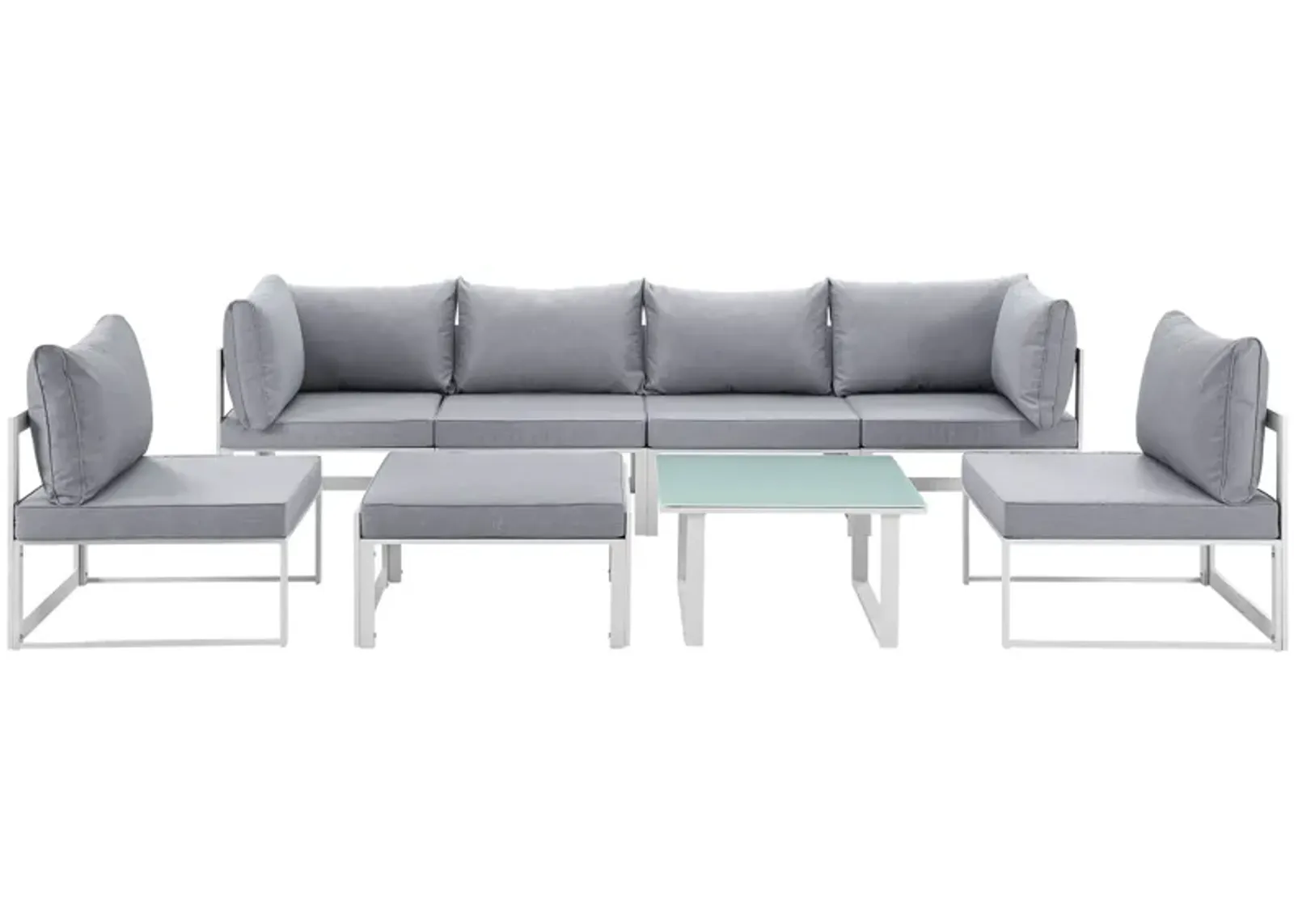 Fortuna 8 Piece Outdoor Patio Sectional Sofa Set