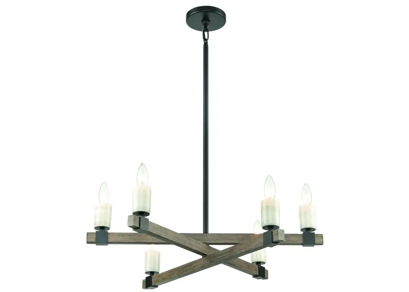 Stone Manor 27" Wide 6-Light Chandelier - Matte Black