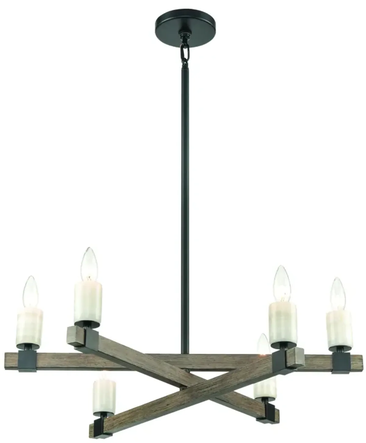 Stone Manor 27" Wide 6-Light Chandelier - Matte Black