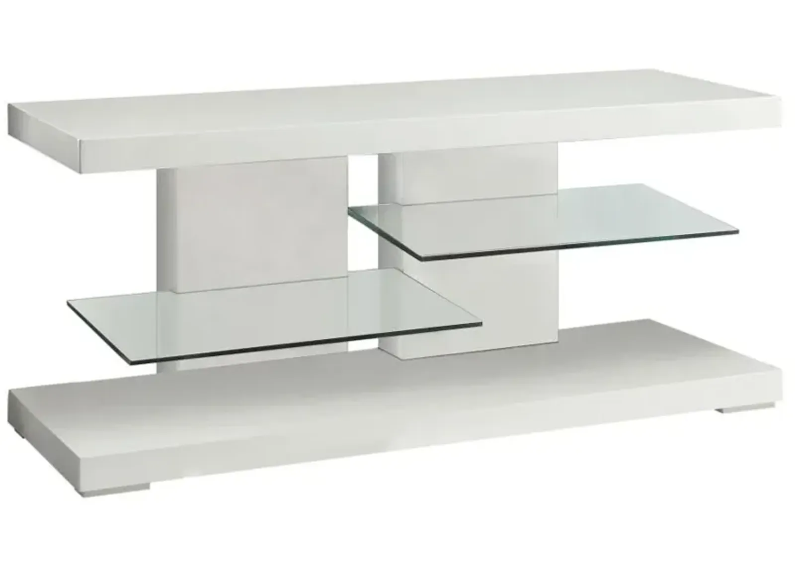 Cogswell 2-shelf TV Console Glossy White