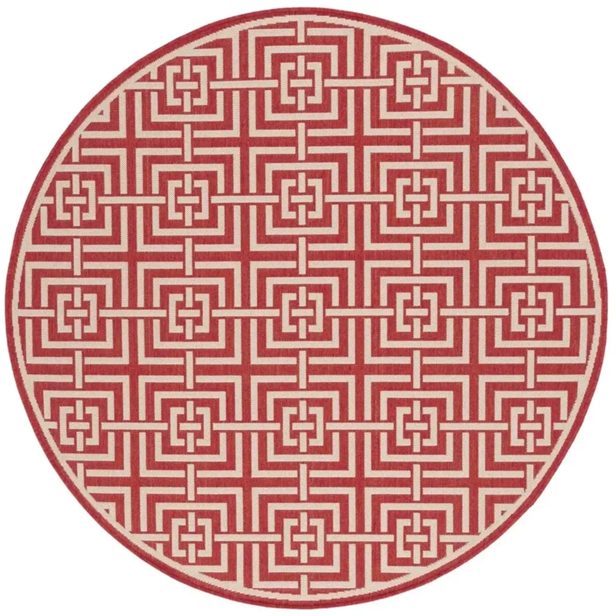 BEACH HOUSE 128 Red 6'-7' X 6'-7' Round Round Rug