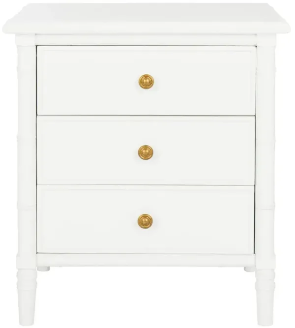 Mina Modern Coastal 3 Drawer Nightstand