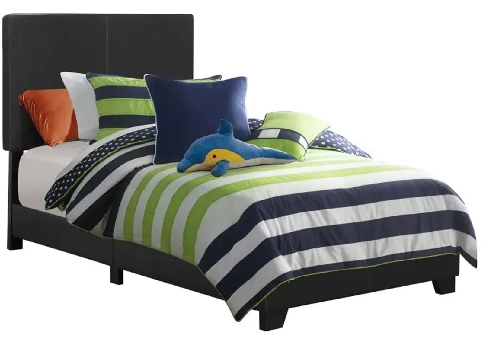 Dorian Upholstered Twin Bed Black