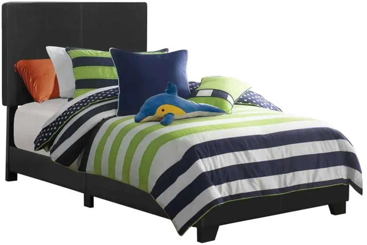 Dorian Upholstered Twin Bed Black