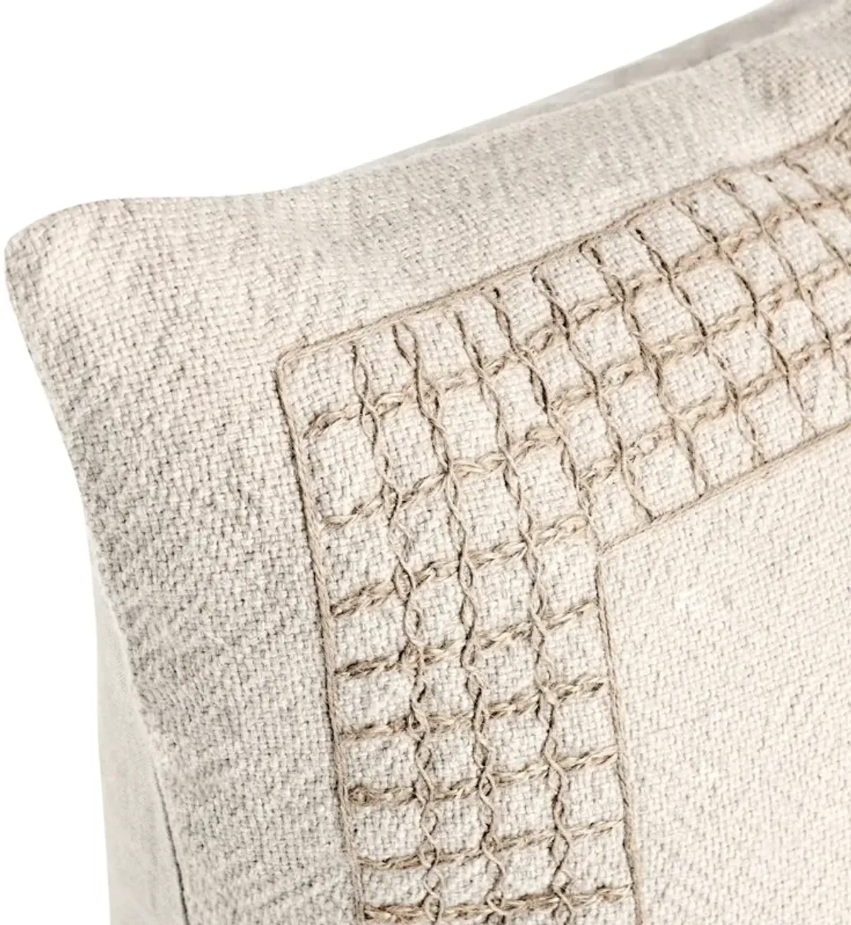 Marina 26" Cotton Linen Blend Throw Pillow, Beige