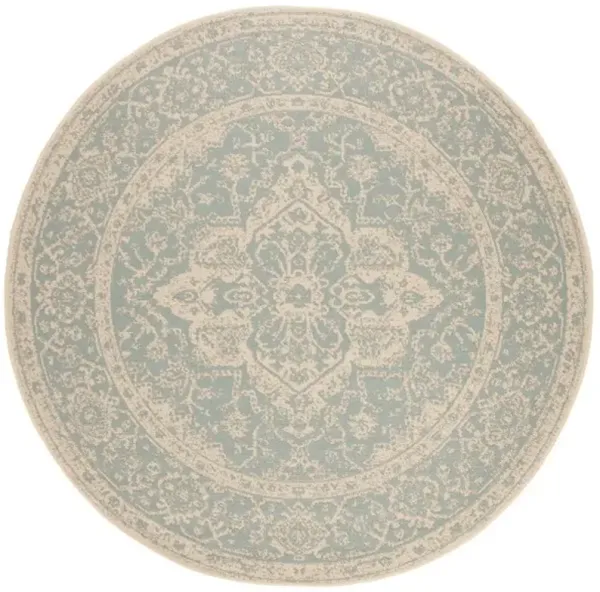 LINDEN 137 Collection LND137K-6R Aqua / Cream 6'-7" X 6'-7" Round