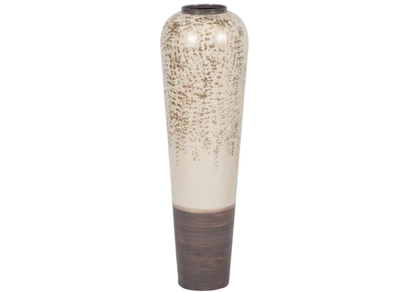 38" Opulence Metal Floor Vase, Grey Multi