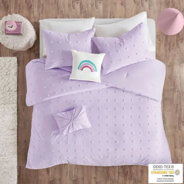 Urban Habitat Kids Callie Lavender Cotton Jacquard Pom Pom Comforter Set