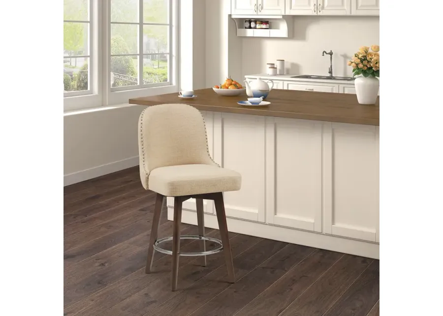 Madison Park Kobe Natural Counter Stool with Swivel Seat