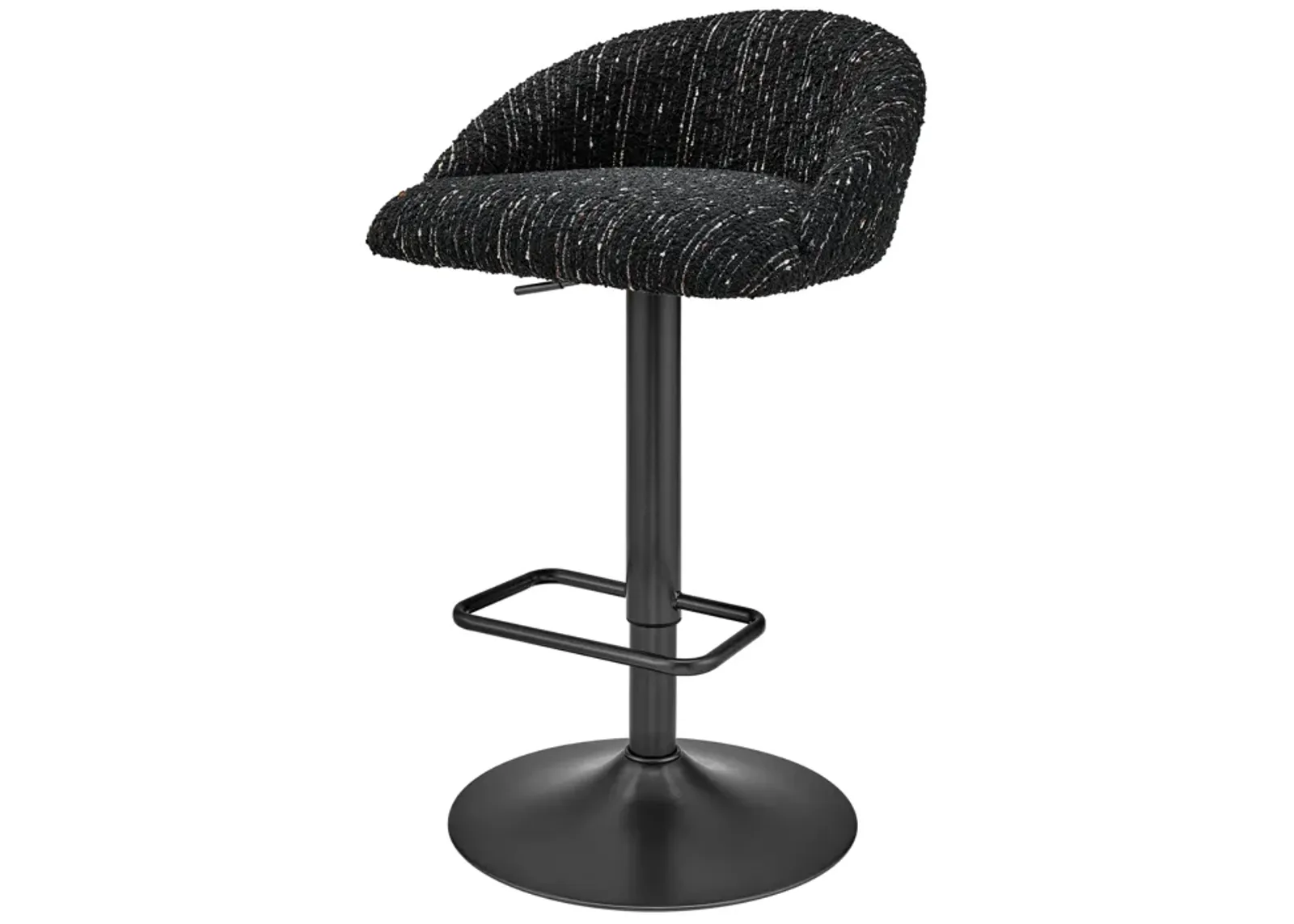 Jorrell KD Fabric Gaslift Swivel Bar Stool, Zenith Black