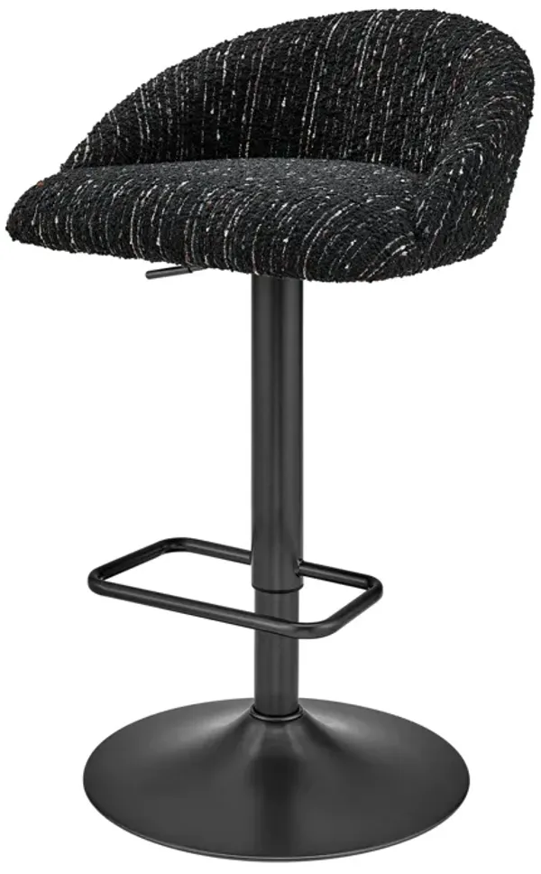 Jorrell KD Fabric Gaslift Swivel Bar Stool, Zenith Black