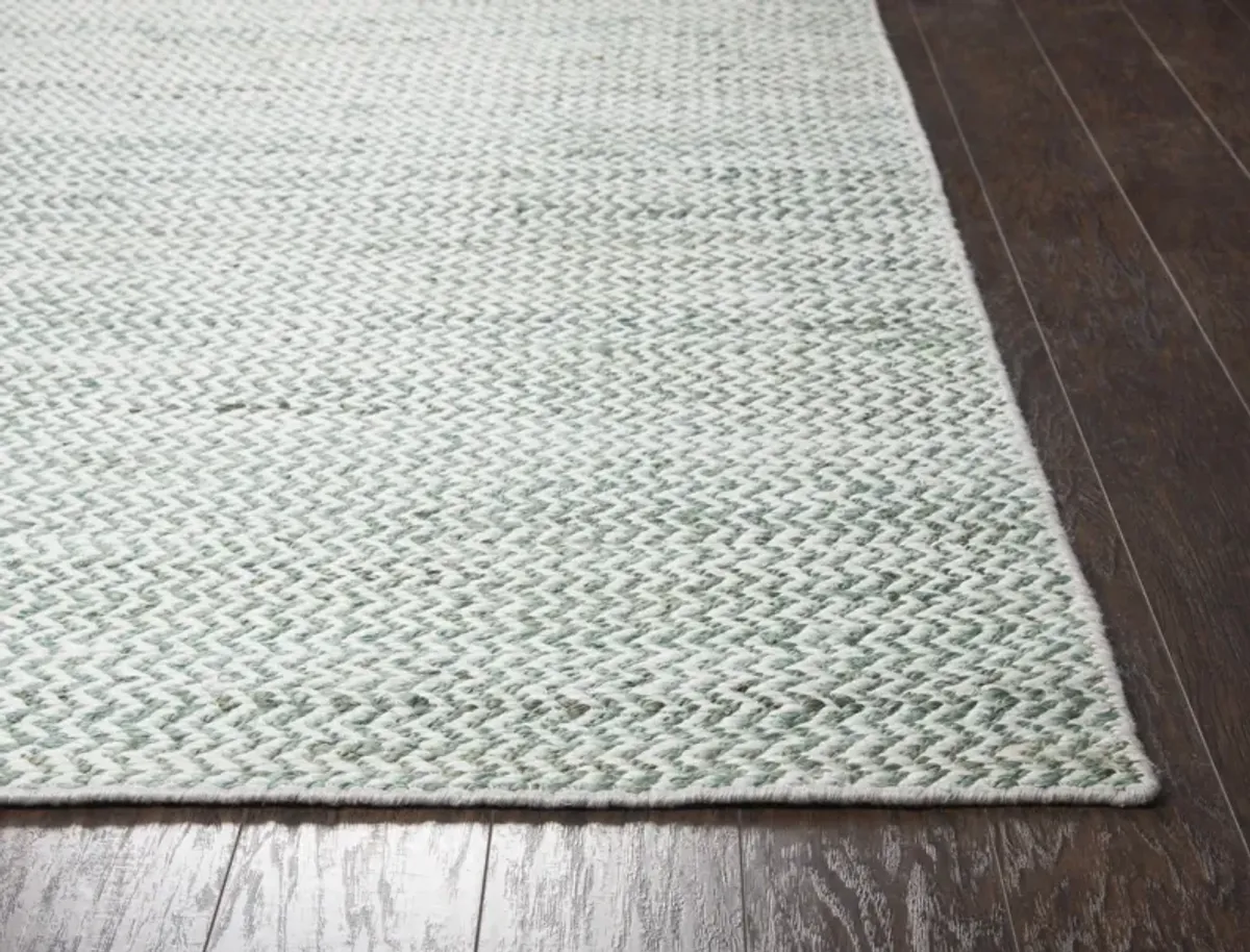 Ellington Turquoise chevron  Jute / Wool  2'6" x 8' Runner Rug