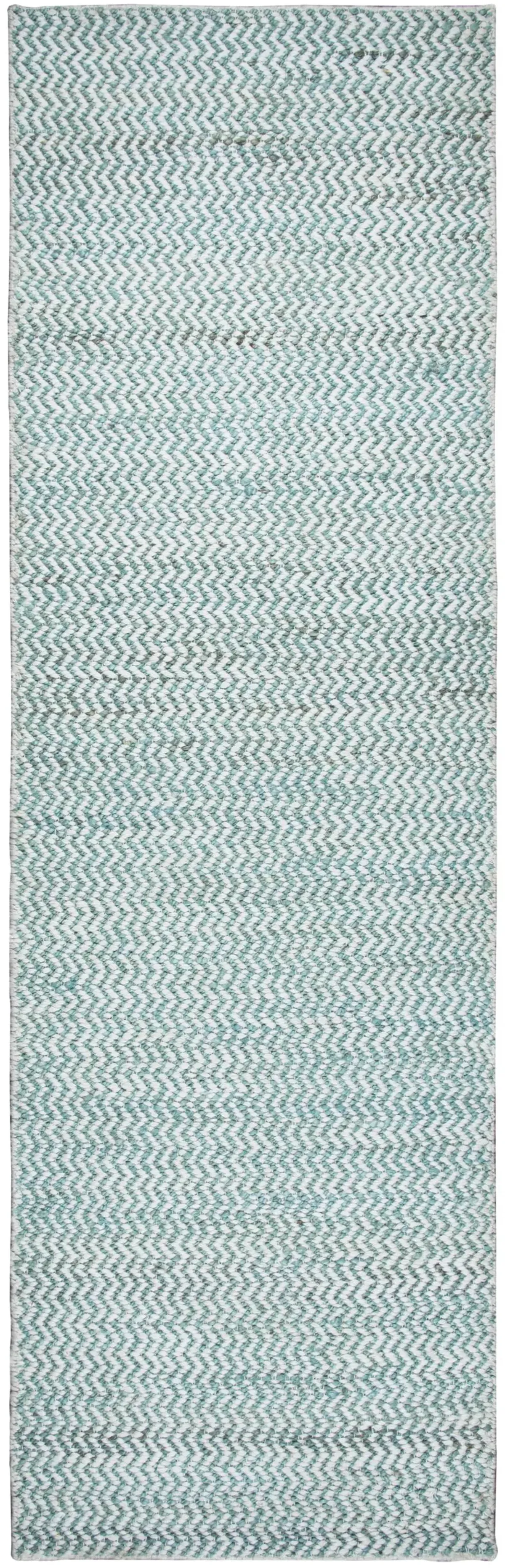 Ellington Turquoise chevron  Jute / Wool  2'6" x 8' Runner Rug