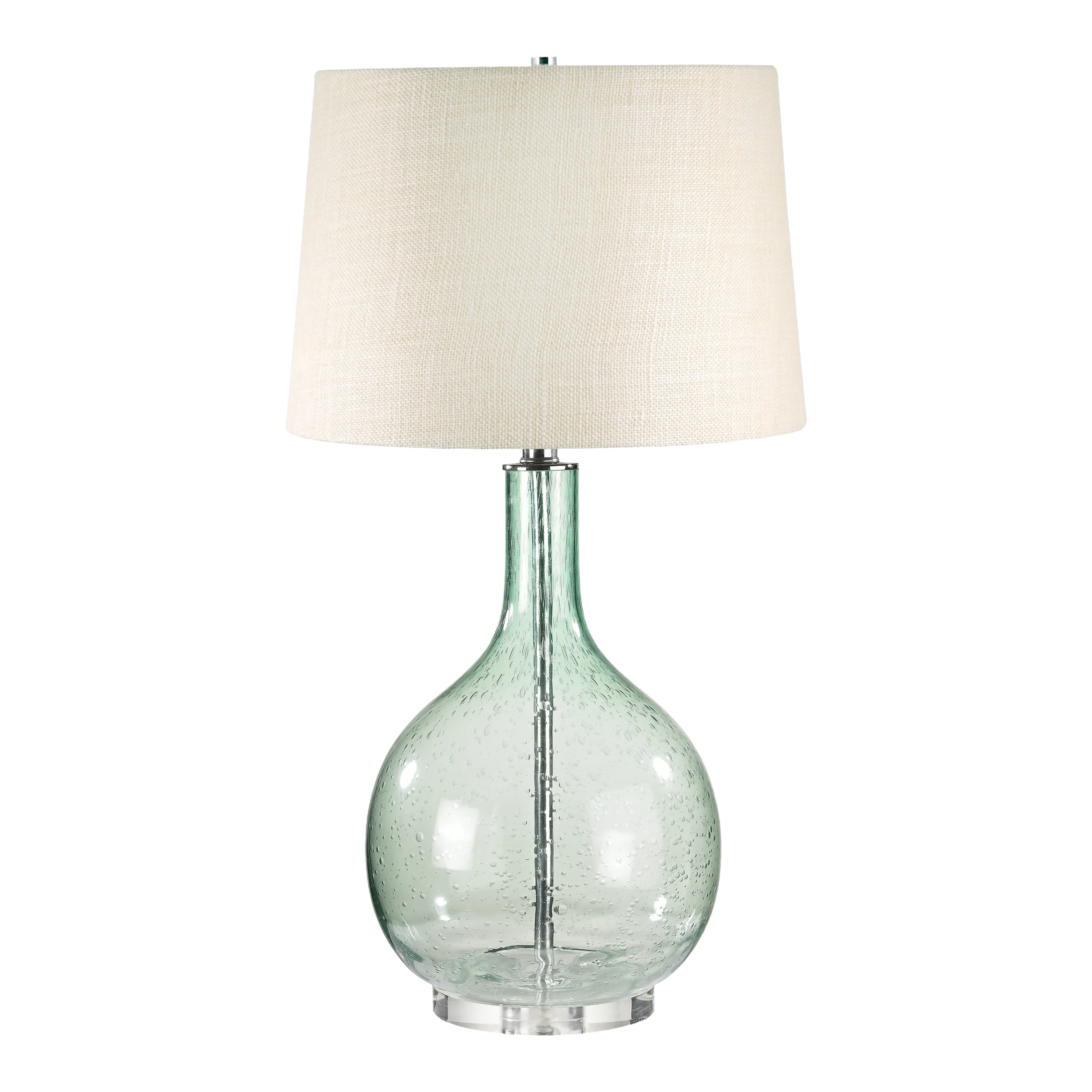 Glass 28" High 1-Light Table Lamp - Green