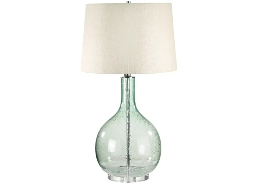 Glass 28" High 1-Light Table Lamp - Green