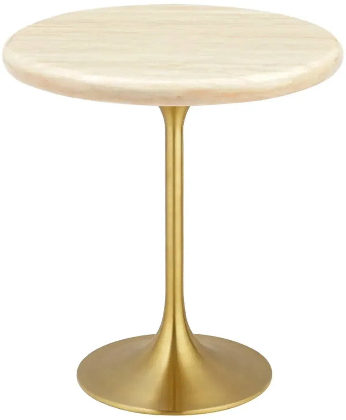 Lippa 20" Round Artificial Travertine  Side Table