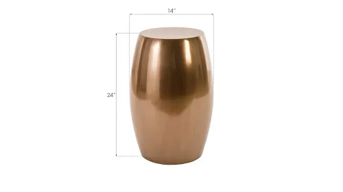 vex side table, polished bronze