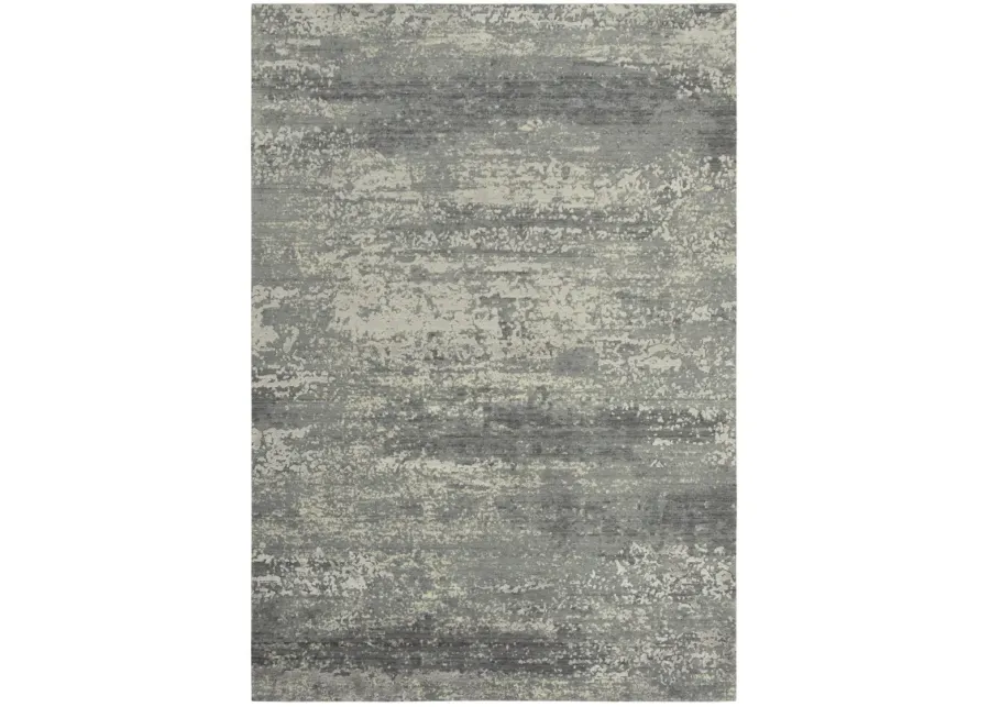 Artistry Gray Abstract NZ Wool/Tencel Blend 10' x 13' Rectangle Rug