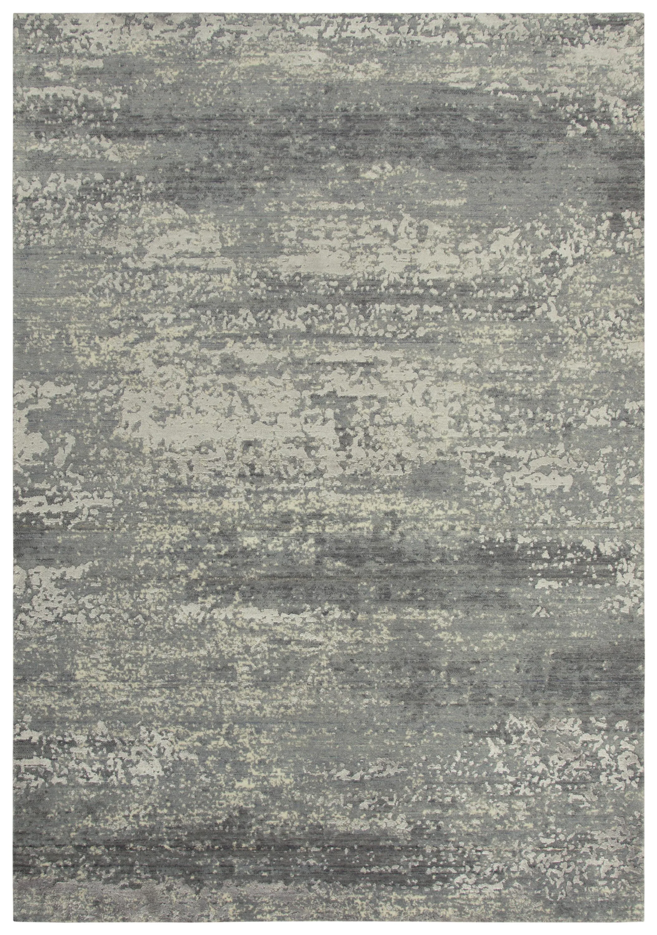 Artistry Gray Abstract NZ Wool/Tencel Blend 10' x 13' Rectangle Rug