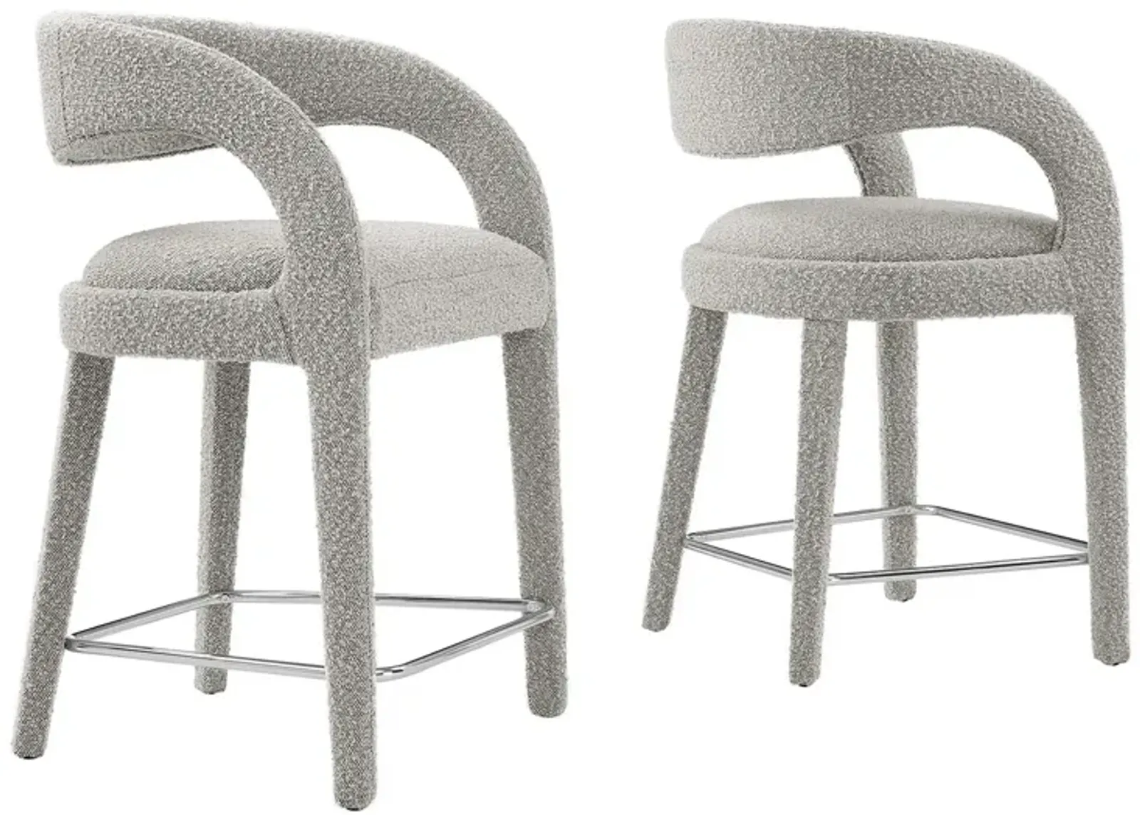 Pinnacle Boucle Upholstered Counter Stool Set of Two