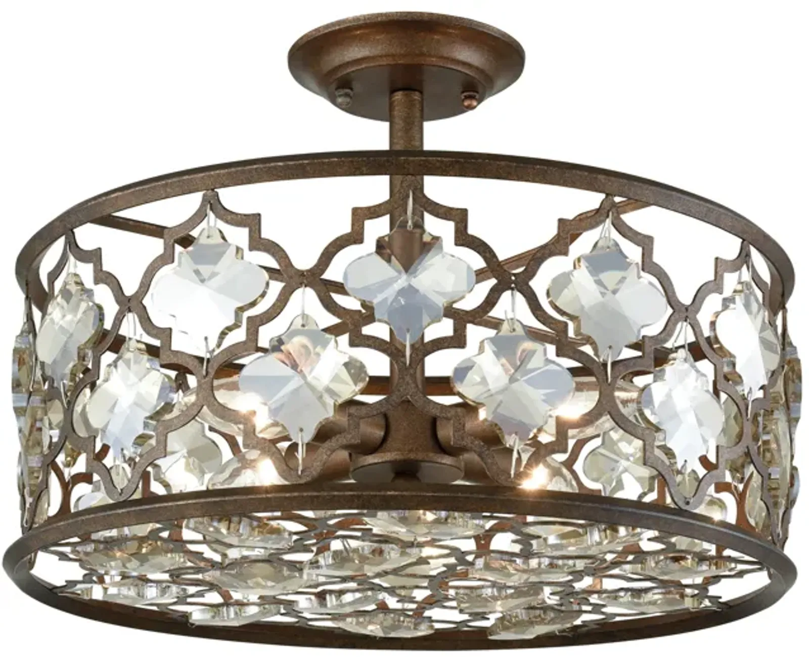 Armand 17" Wide 4-Light Semi Flush Mount - Weathered Bronze