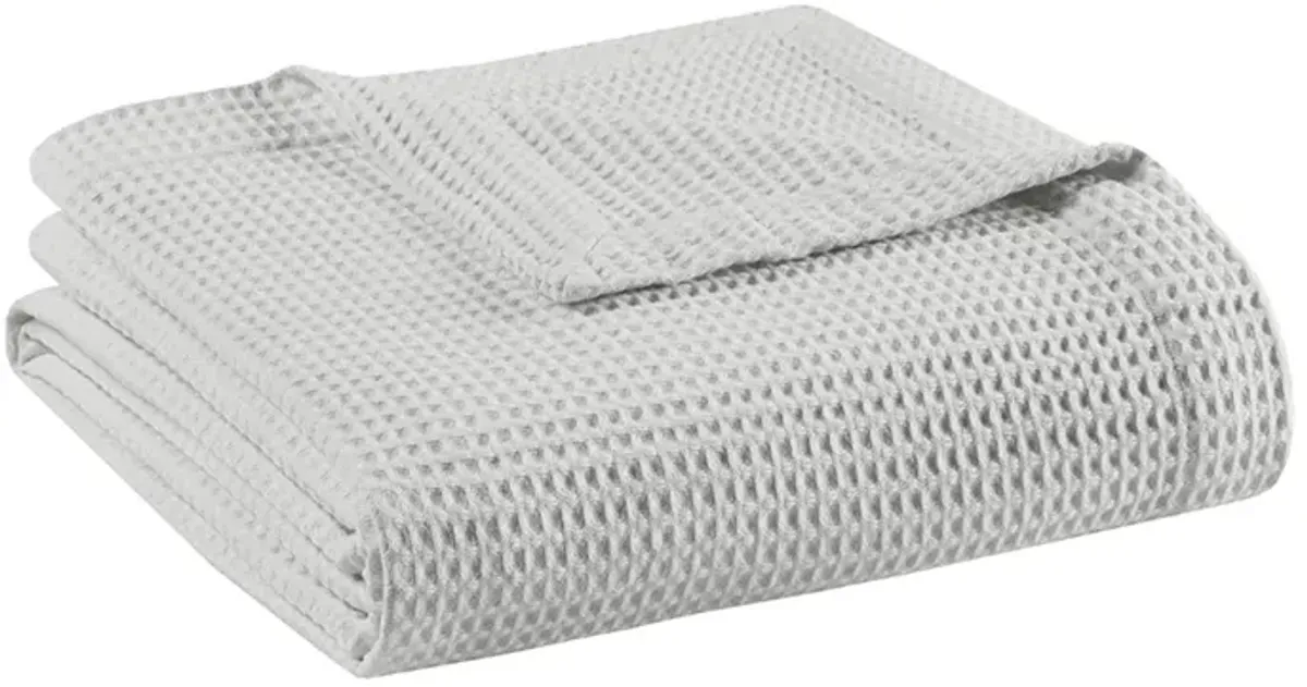 Beautyrest Cotton Waffle Weave Grey Cotton Blanket