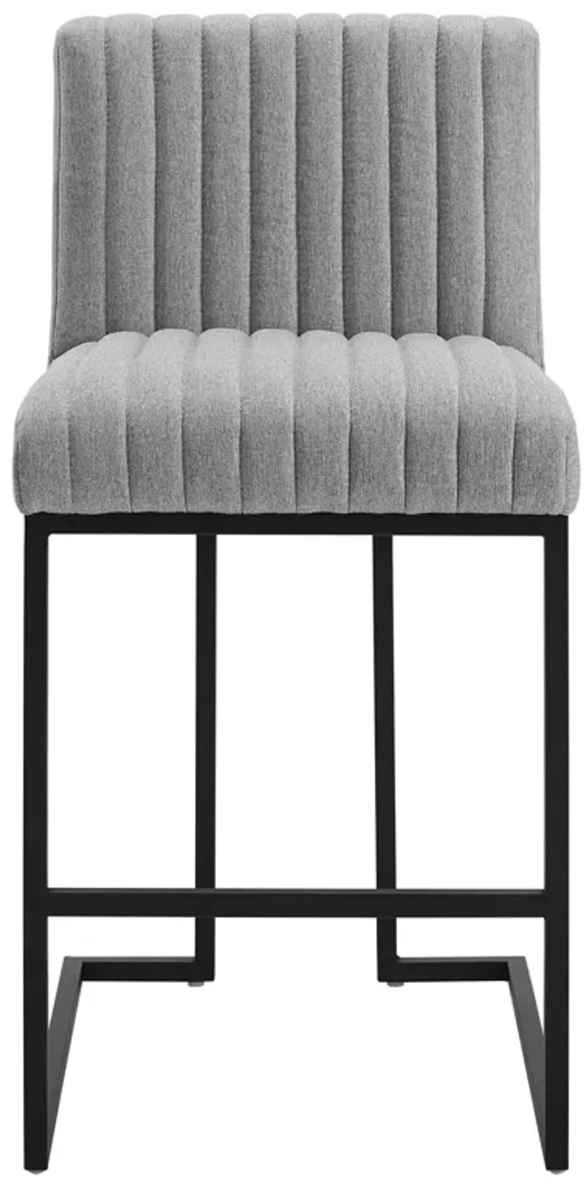 Indulge Channel Tufted Fabric Counter Stool