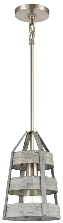 Brigantine 7" Wide 1-Light Mini Pendant - Weathered Driftwood