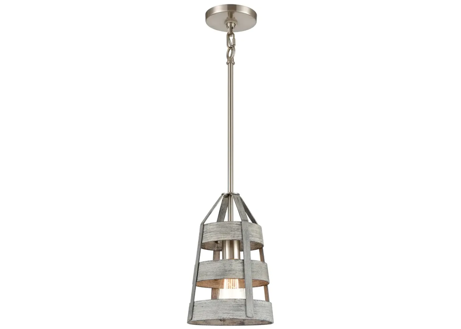 Brigantine 7" Wide 1-Light Mini Pendant - Weathered Driftwood