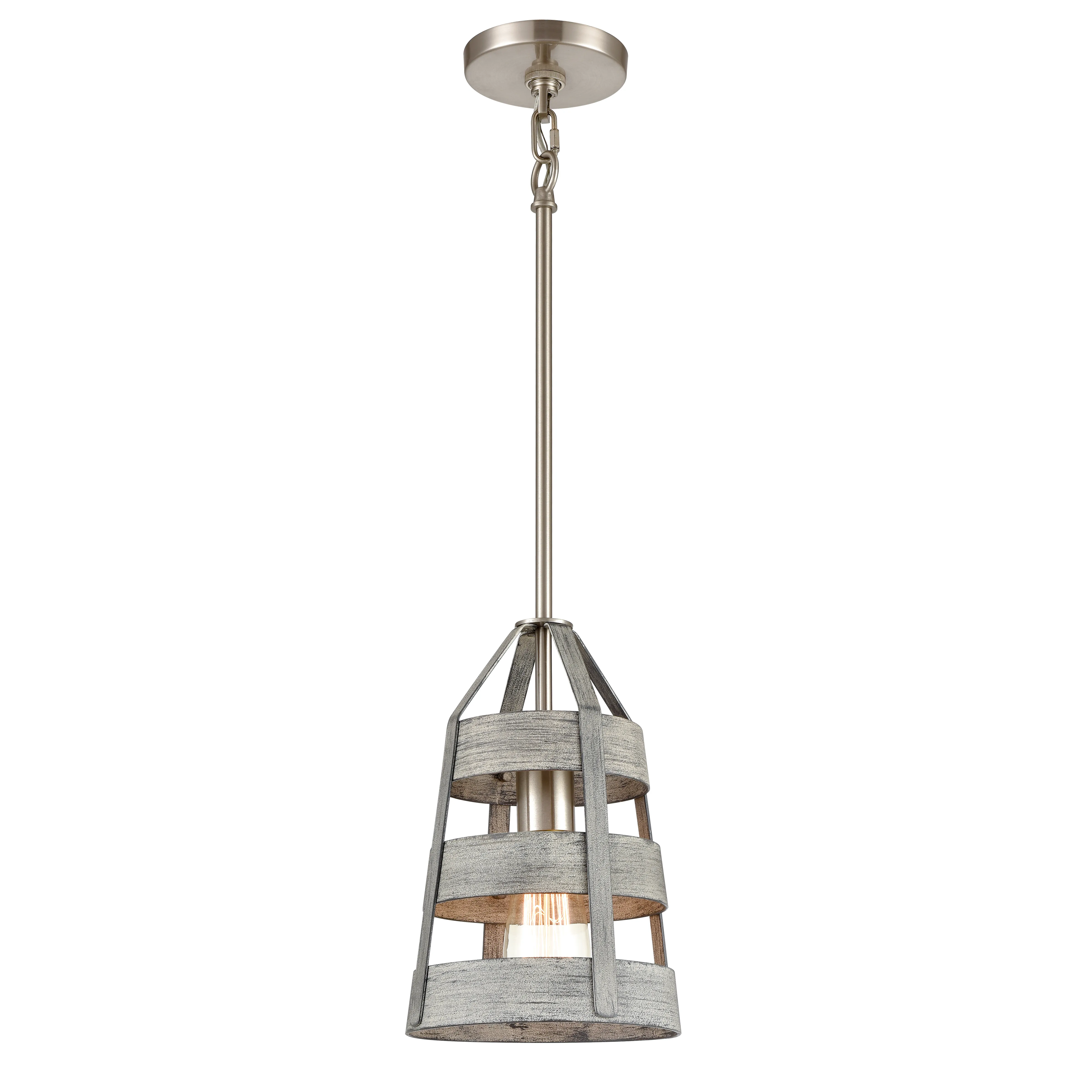 Brigantine 7" Wide 1-Light Mini Pendant - Weathered Driftwood