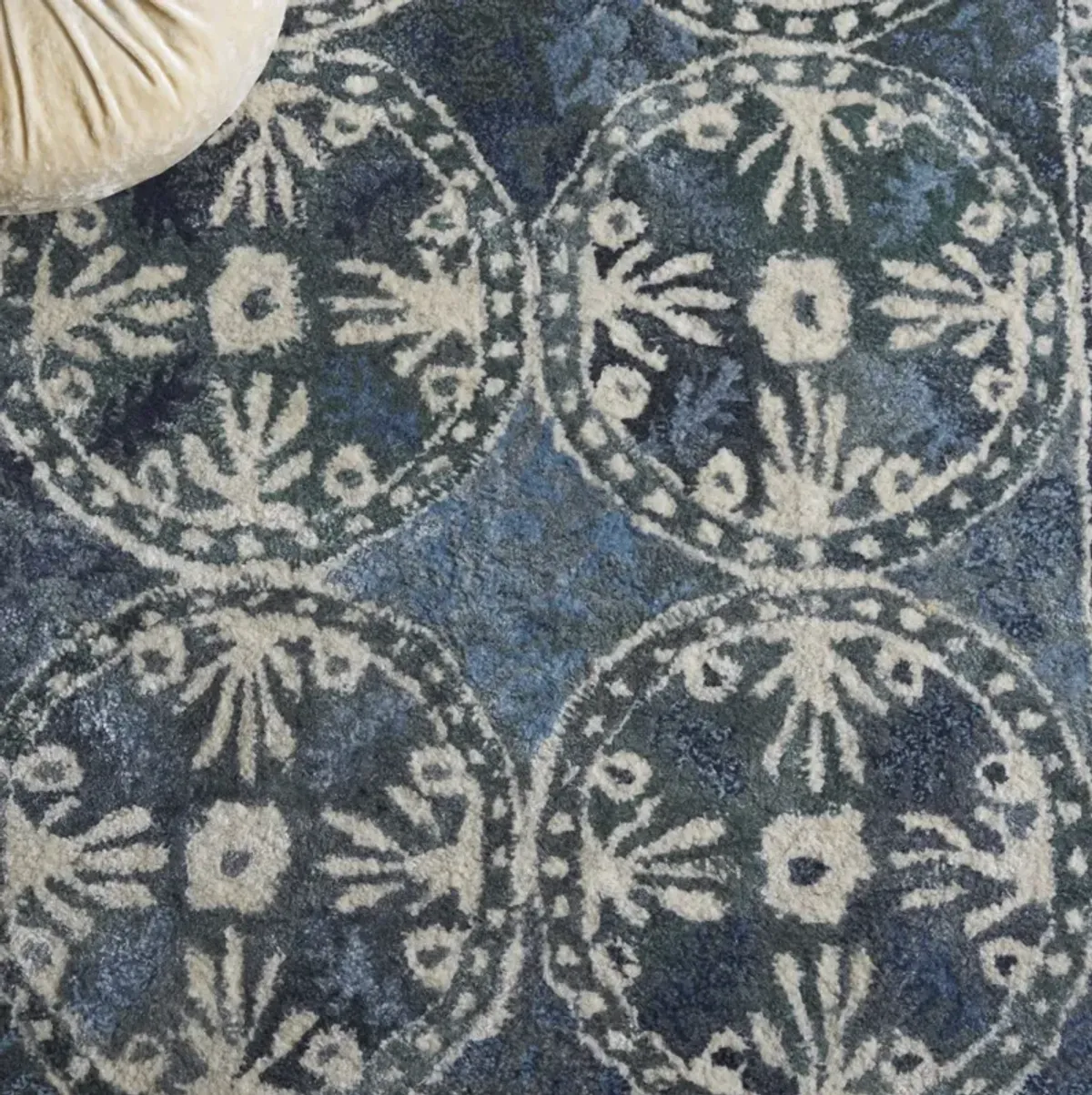 ANATOLIA 410 NAVY  2'-3' x 8' Runner Rug