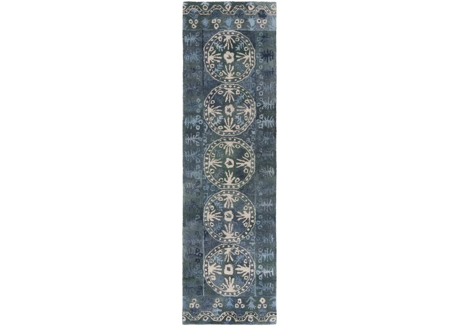 ANATOLIA 410 NAVY  2'-3' x 8' Runner Rug