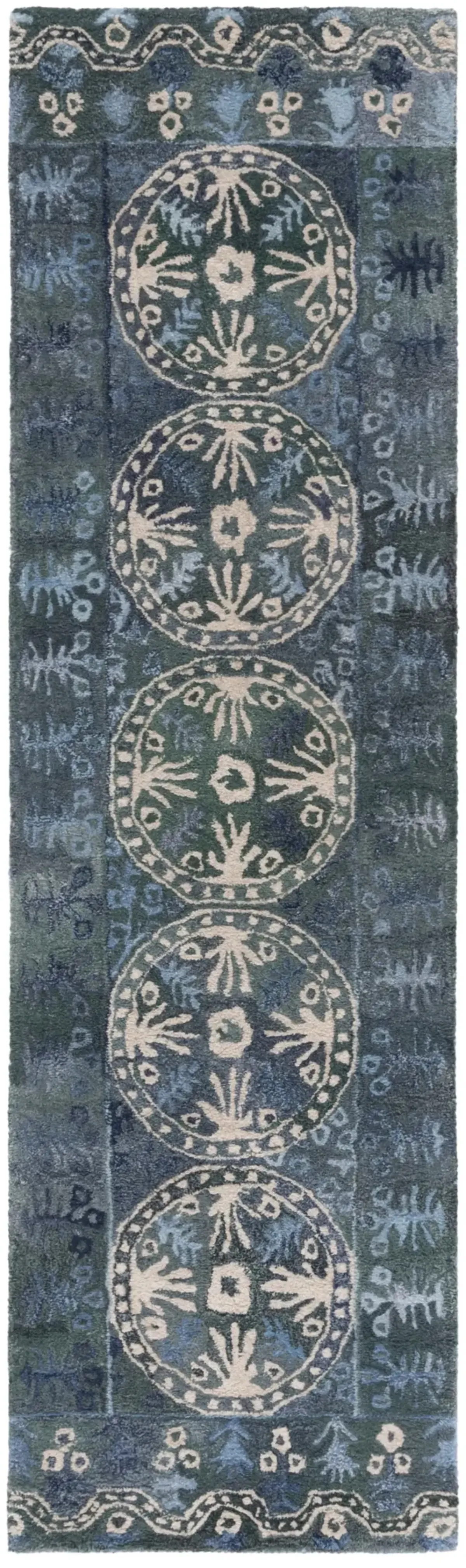 ANATOLIA 410 NAVY  2'-3' x 8' Runner Rug