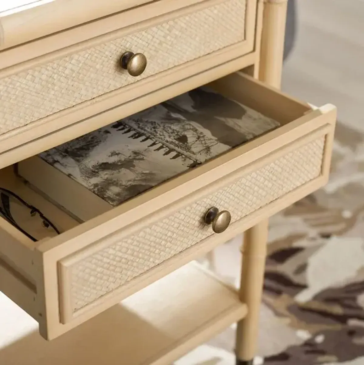 AHAB 2 DRAWER 1 SHELF ACCENT TABLE