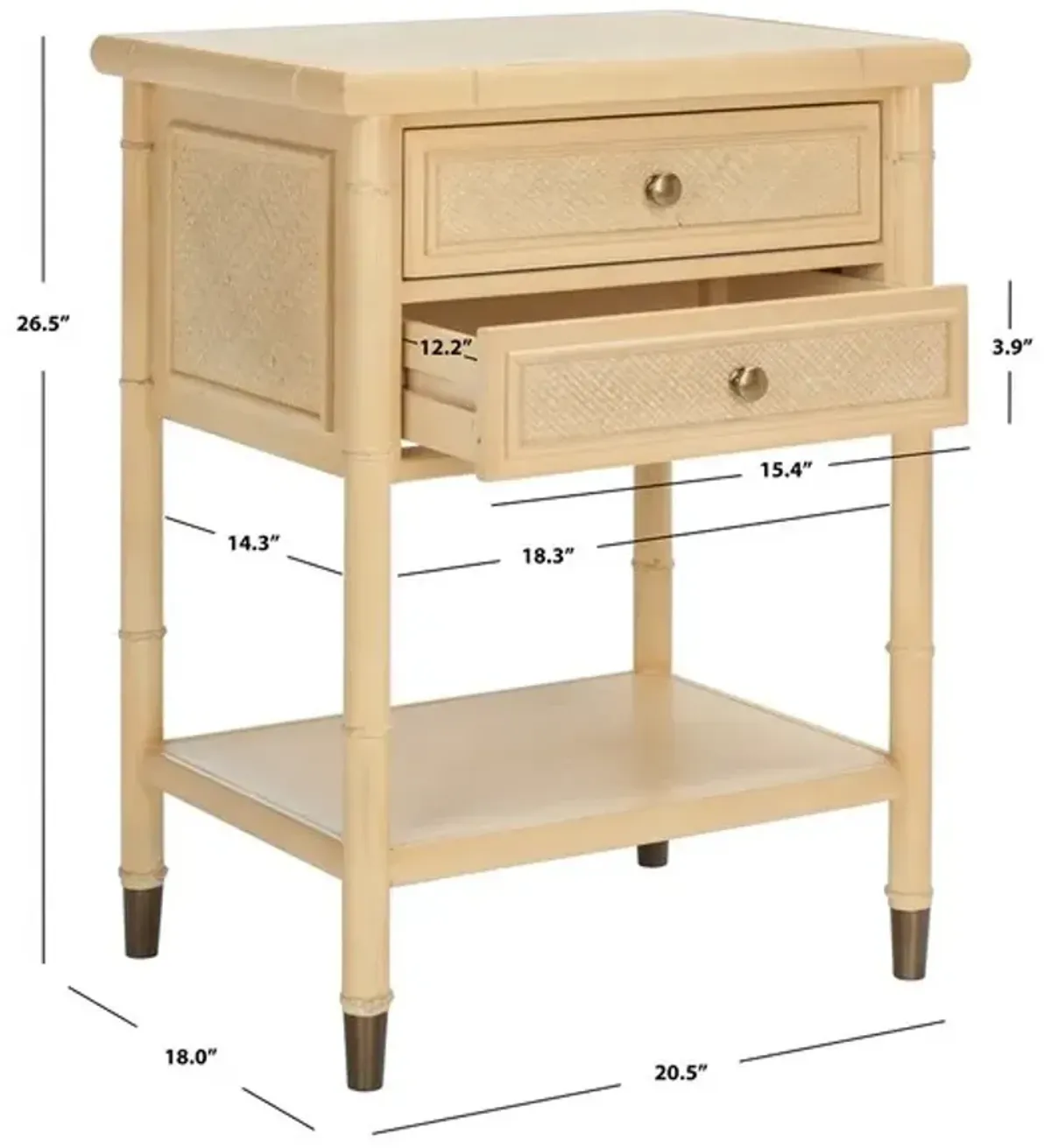 AHAB 2 DRAWER 1 SHELF ACCENT TABLE