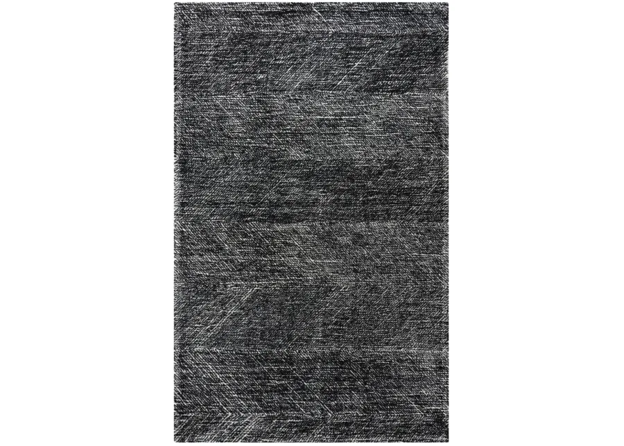 Etchings Black Geometric  Wool 5' x 7'6" Rectangle Rug