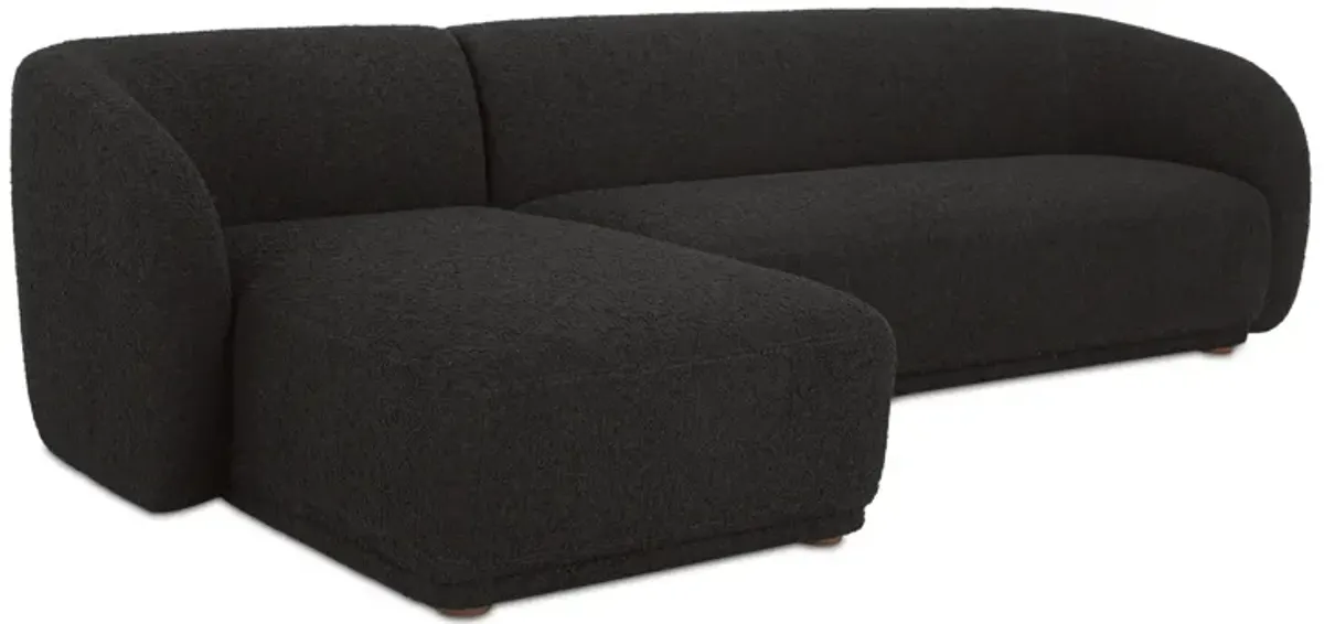 Faye Left Sectional Black Boucle