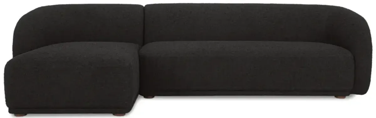 Faye Left Sectional Black Boucle