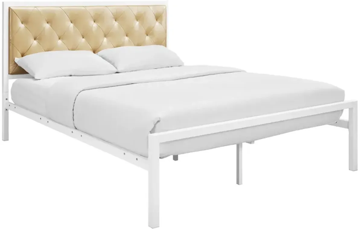 Mia Vinyl Queen Bed by Modway