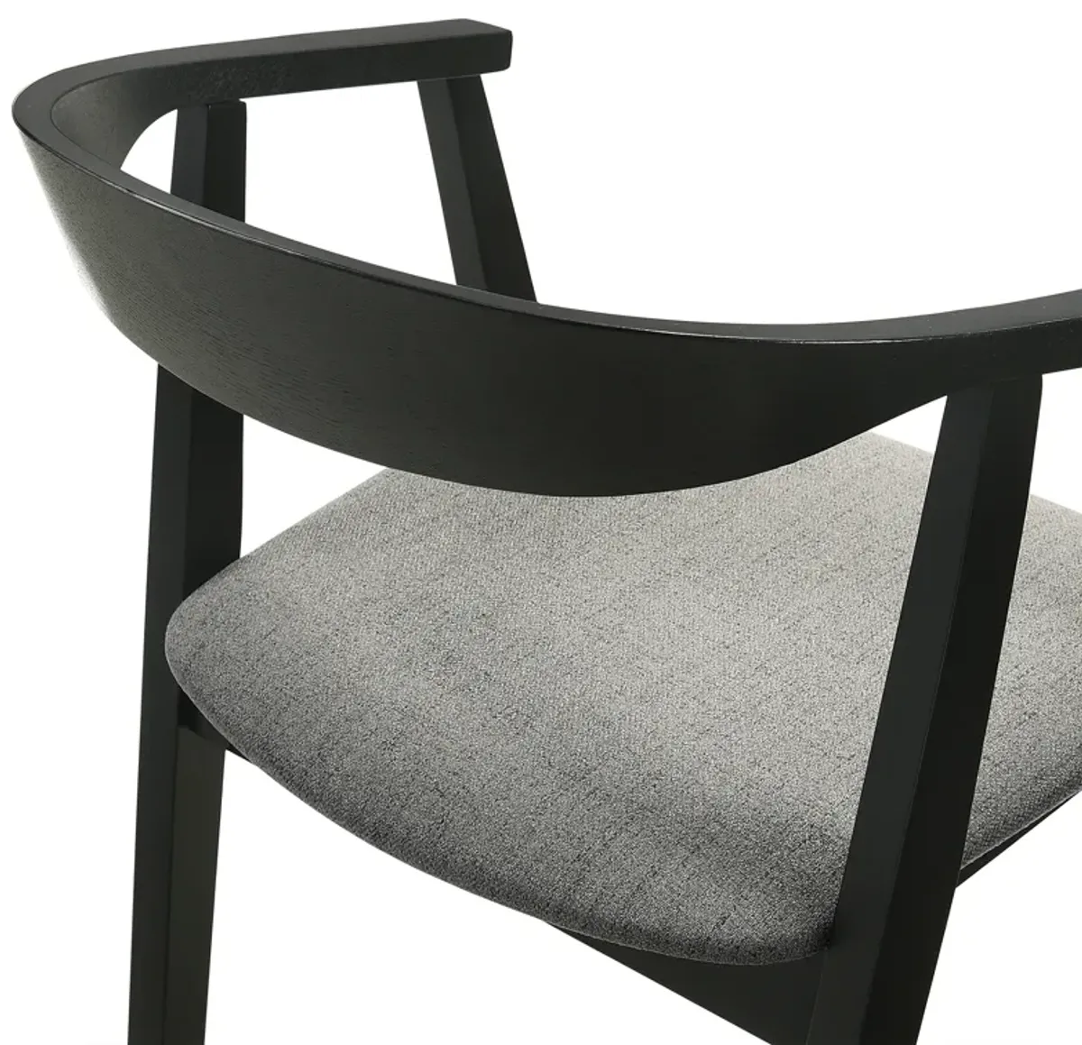 Westmont Santana 5 Piece Black Wood Dining Table Set with Charcoal Fabric