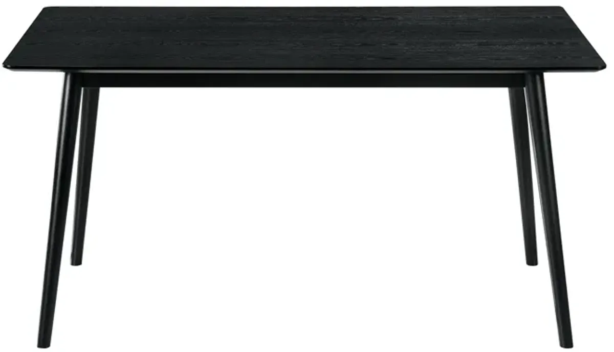 Westmont Santana 5 Piece Black Wood Dining Table Set with Charcoal Fabric