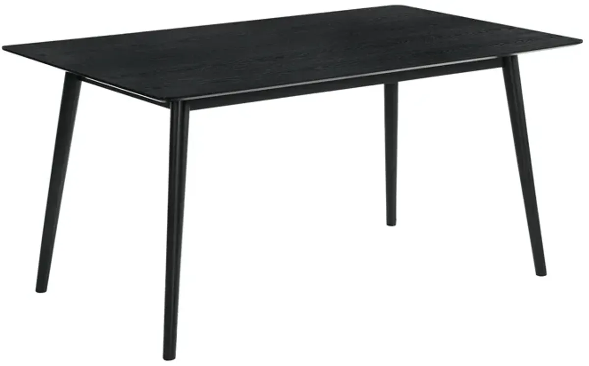 Westmont Santana 5 Piece Black Wood Dining Table Set with Charcoal Fabric