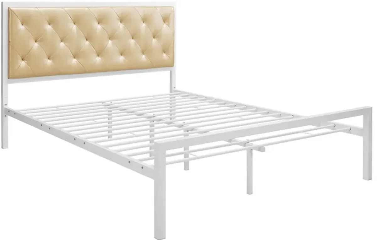 Mia Vinyl Queen Bed by Modway