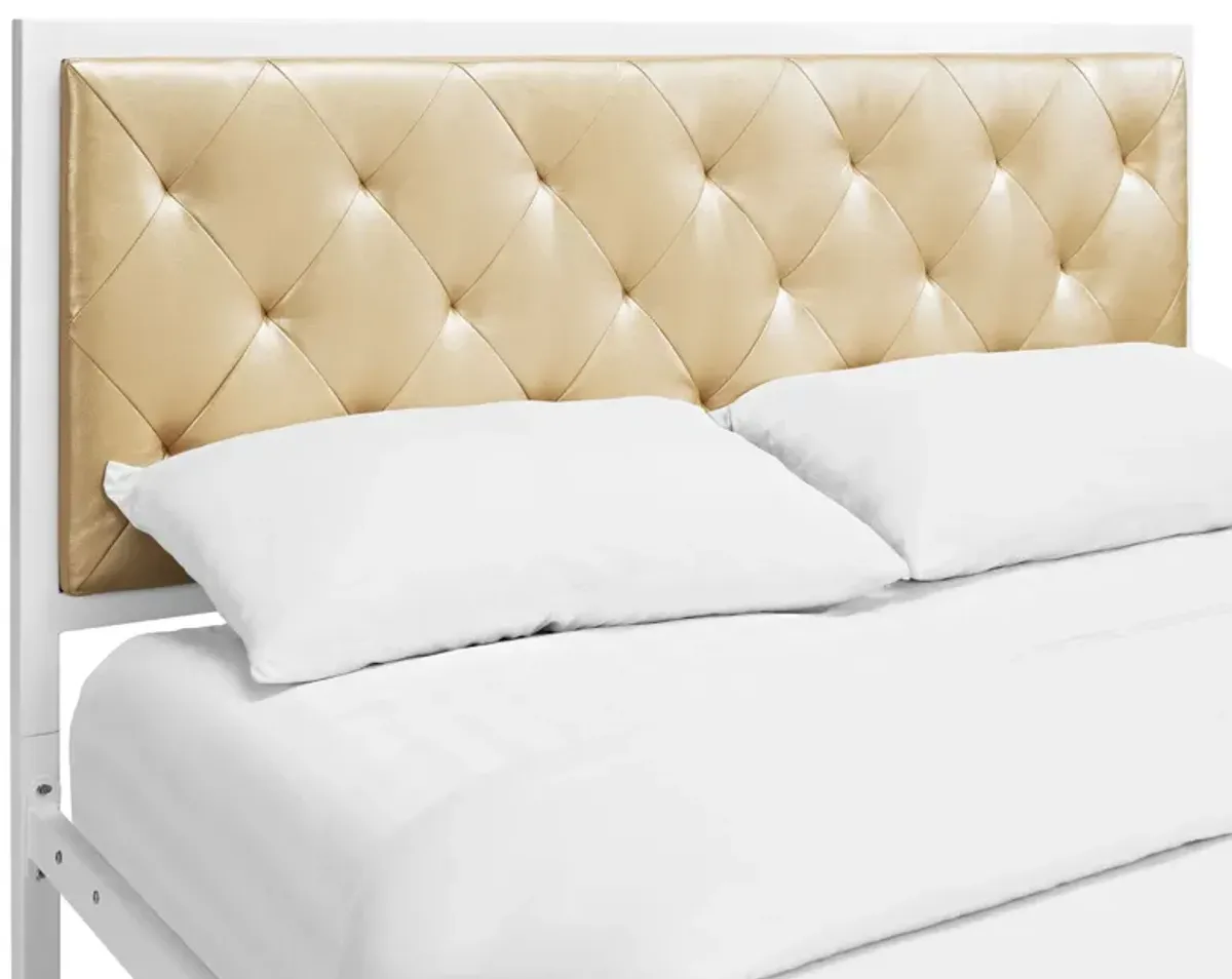 Mia Vinyl Queen Bed by Modway