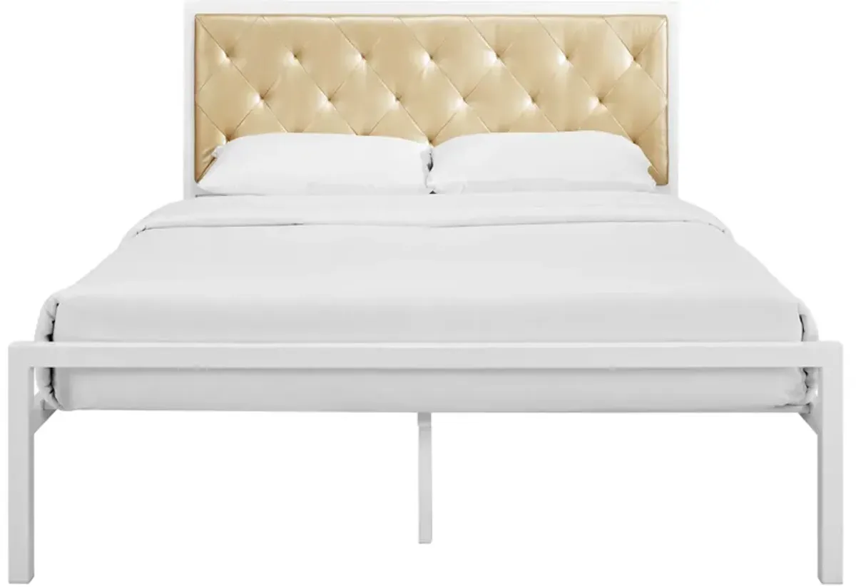 Mia Vinyl Queen Bed by Modway