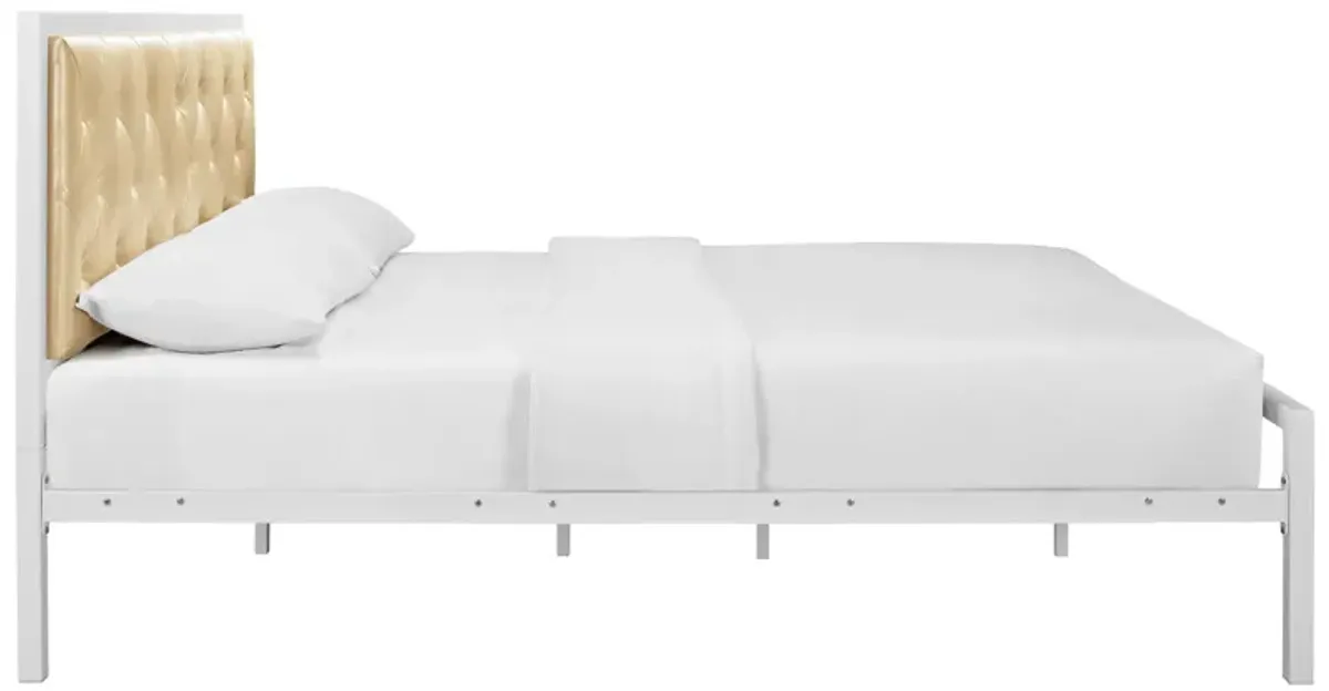 Mia Vinyl Queen Bed by Modway