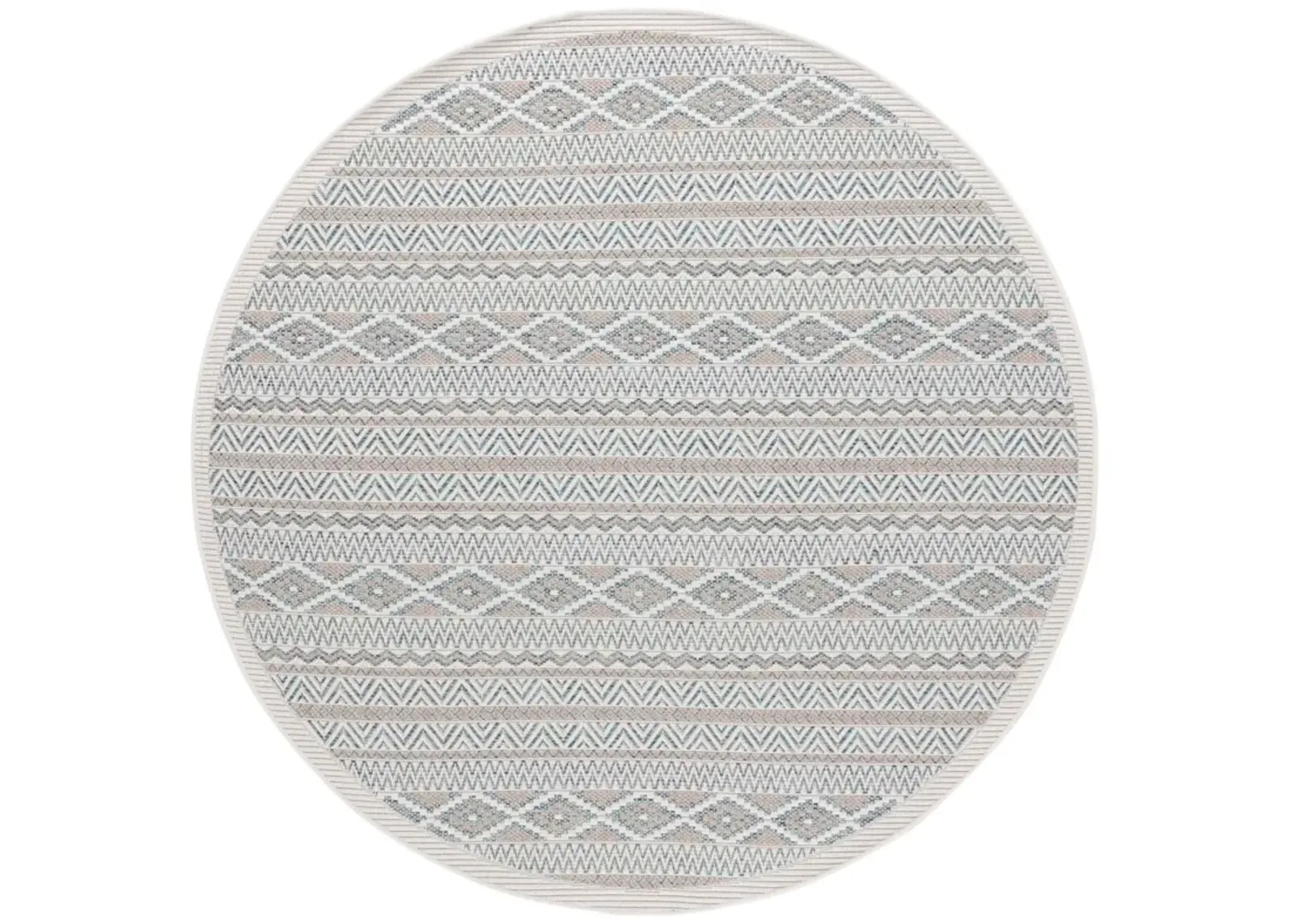 WICKER 152 AQUA  6'-7' x 6'-7' Round Round Rug