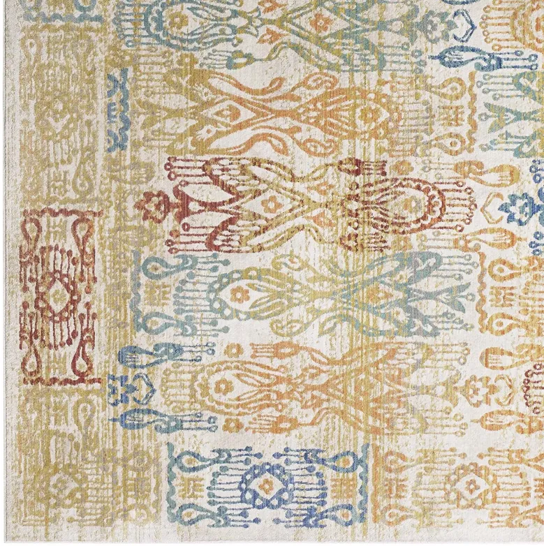 Solimar Distressed Southwestern Aztec 5x8 Area Rug